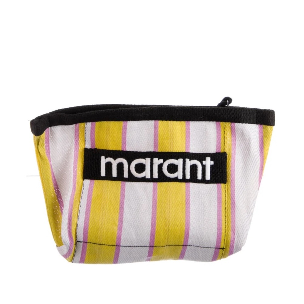 Isabel Marant Yellow and Pink Striped Cosmetic Bag
